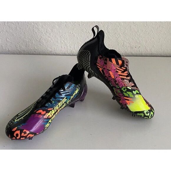 Adidas Men's adizero 12.0 Mismatch Football Cleats IG9569 Black Multi Men’s 12 - Picture 1 of 13
